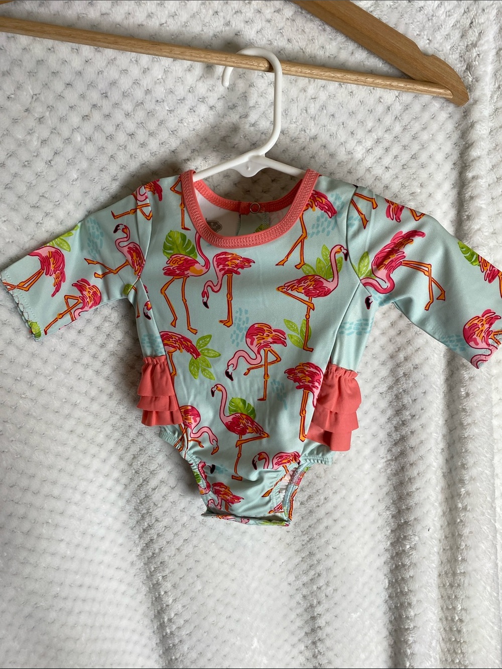 Mud Pie Baby Swimsuit - Pink Tropical Flamingo Print